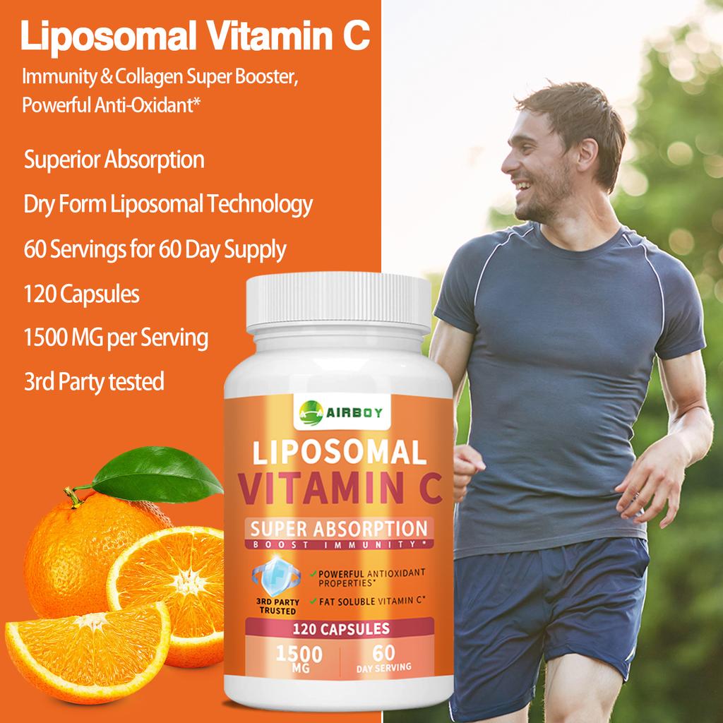 Highly absorbable liposome vitamin C capsules, immune health supplements, dietary supplements