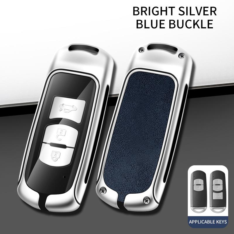 Metal Leather Car Key Case For Mazda 2 3 5 6 Gh Gj Cx3 Cx5 Cx9 Cx-5 Cx Accessories Holder Shell Protect Set Car-Styling
