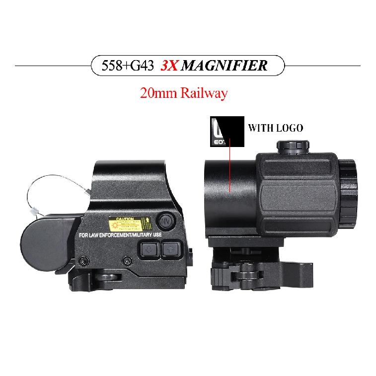 Eot**h 558 G43 Magnifier Holographic Sight Scope Folding Side Flip G45 5X Magnifiers for 558 556 553 Tactical Reflex Riflescope