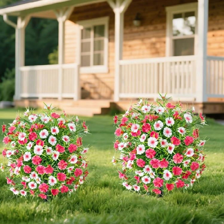 Realistic Plastic Artificial Flower Stake For Outdoor Garden Wedding Photography And Landscape Decoration