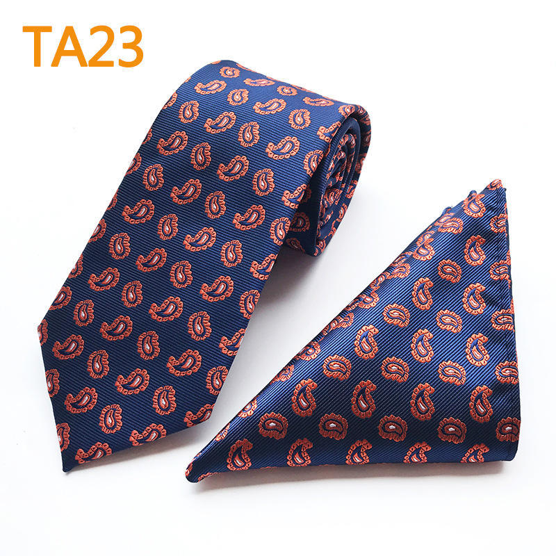 Polyester Large Waist Men'S Tie Men'S Pocket Towel Two-Piece Set