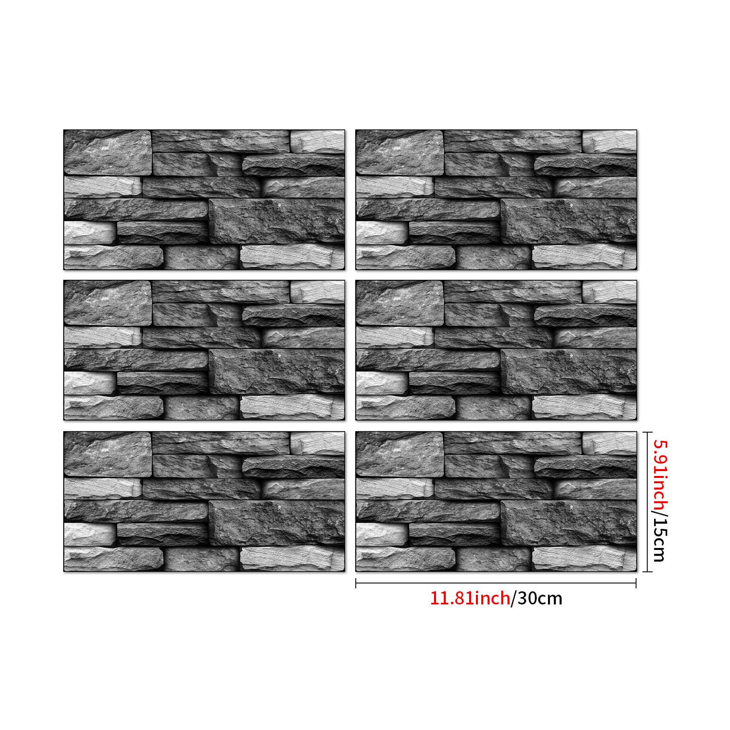 

6 шт. отклеивающихся и самоклеящихся наклеек для фартука, самоклеящиеся водонепроницаемые наклейки для плитки, ПВХ внутренняя отделка 30x15cmX6Pcs