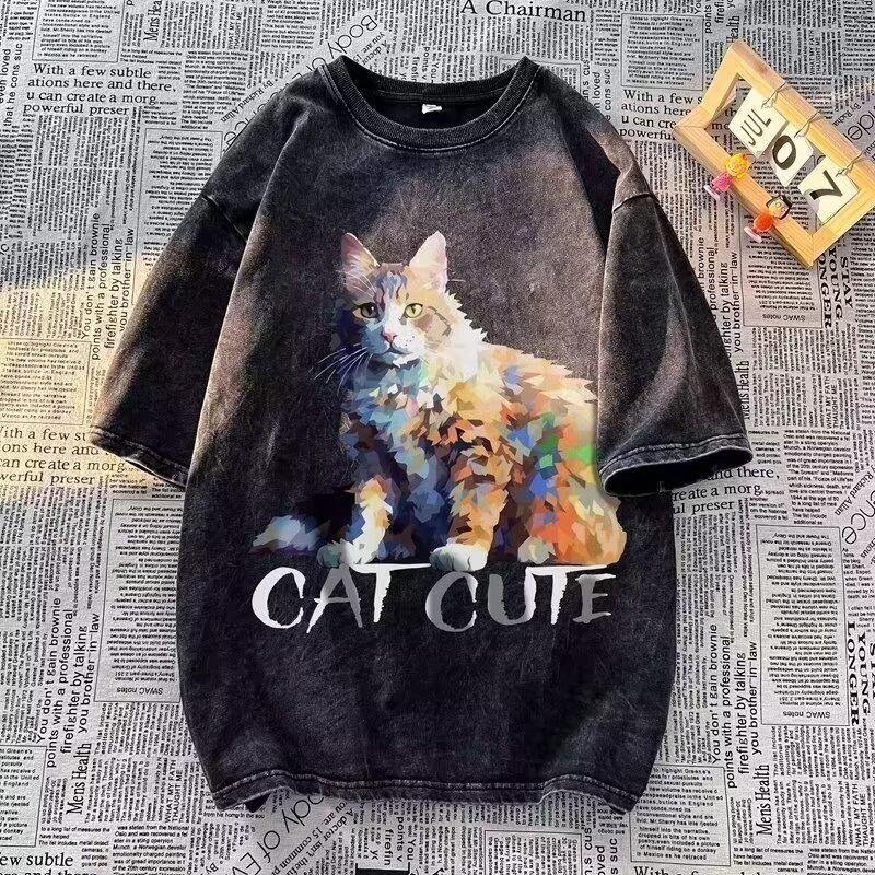 Men's Loose-Fit Vintage Washed Distressed T-Shirt