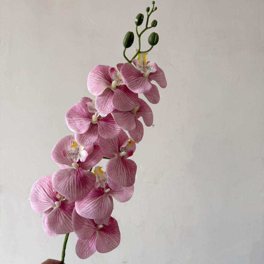 9-Head Phalaenopsis Artificial Flower Arrangement In Luxury Vase for Home Decor
