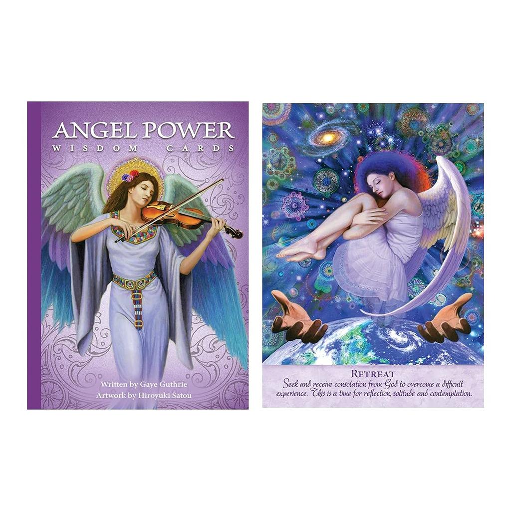 Kancharo 45-Card Oracle Card Set, Tarot Card Reading [Angel Power Wisdom Cards], Includes Japanese Oracle Card Basic Instructions & Pouch (Authentic)
