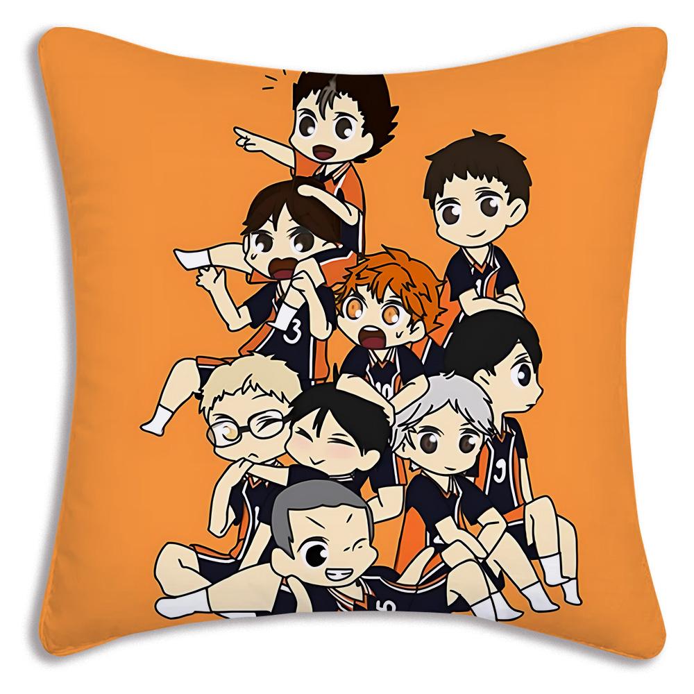 Comic Anime h-Haikyuus Kissenbezüge Cartoon Sofa Dekoratives Zuhause Zweiseitiger Druck Kurzer Plüsch Niedlicher Kissenbezug