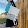 Vintage Plaid Flip Cover Backpack For Women 2023 New Trendy Simple Student Bookbag Travel Laptop Bag
