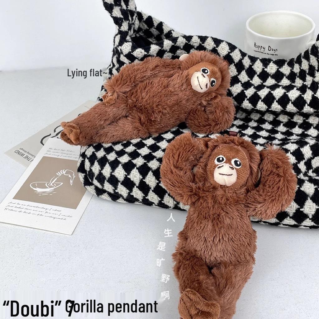 Adorable Long-Armed Monkey Plush Pendant Keychain