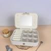 Travel Jewelry Storage Box with Mirror Solid Color Simple Earrings Ring Necklace Jewelry Box Double Layer Household Jewelry Box