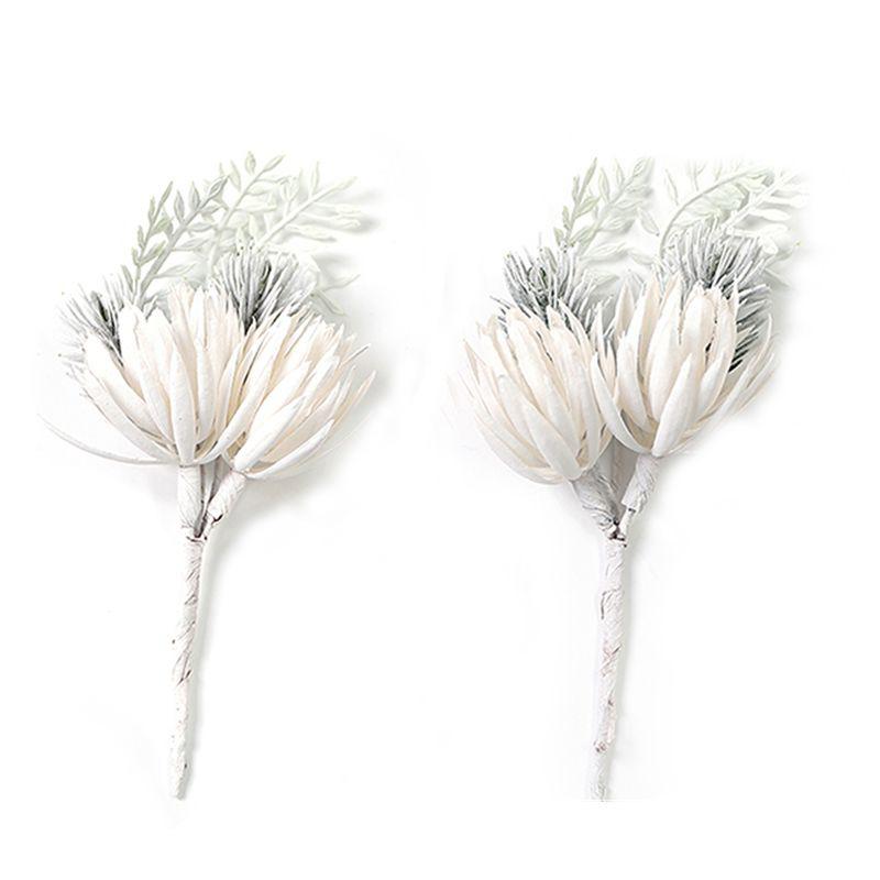 

1/2Pcs 13.5cm Artificial Flowers Bouquet Home Room Wedding Decor Christmas Garland Accessories Party New Year Gift 2025 Navidad 1Pcs белый