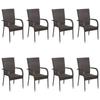 VidaXL Ensemble de Salle à Manger de Jardin 9 pcs Mobilier à Dîner de Terrasse Table et Chaises de Repas de Patio Extérieur 3072504
