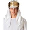Adult White and Gold Arab Sultan Hat - Gold