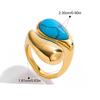 Yori Blue Turquoise Asymmetrical Minimalist Fashion Open Ring Trendy Charm Jewelry for Women New Gift 2025