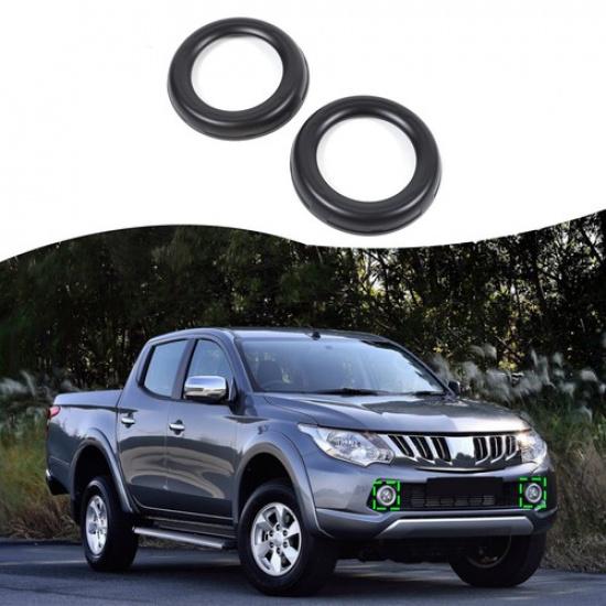 Matte Black Fog Lamp Spot Light Cover Trim For Mitsubishi Triton L200 2015-2018
