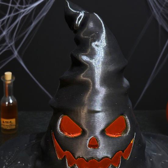 Halloween Witch Hat Tealight Holder Spooky Plastic Carved Witch Hat Candle Holder for Indoor Home Table Shelf Halloween Decor