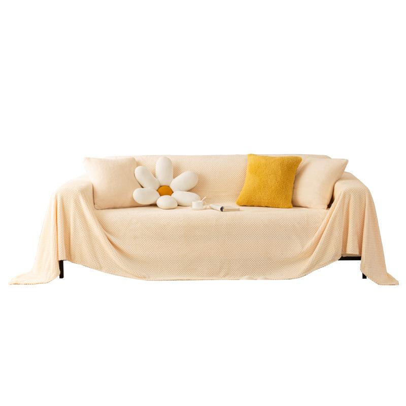 Ins Style Full Cover Sofa Towel Thickened Plush Sofa Cover Anti-cat Scratch Sofa Cover Cushion Winter Sofa Blanket