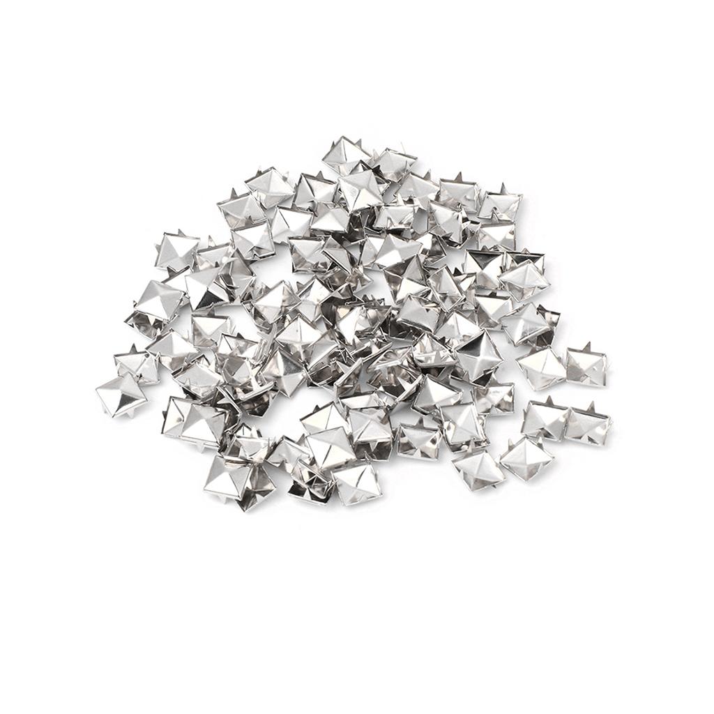 100pcs Square Rivet Metal Studs Spikes Nail Punk Shoes Belt Clothing Decor DIY