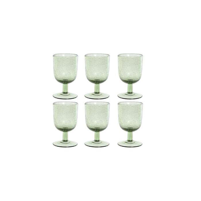 Verres à eau à pied - Home ESPRIT - Lot de 6 - 300 ml - 8x8x14 cm - Multicolore