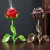 Modern Handcrafted Metal Rose Burner Alloy Crafts Sturdy Incense Holder Heat-resistant Traditional Incense Burner Office Decor