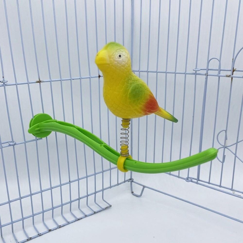 Plastic Swing Perch Toy Simulation Bird Parrot Play Rack Bird Perch Stand  for Bird Cage Aviary