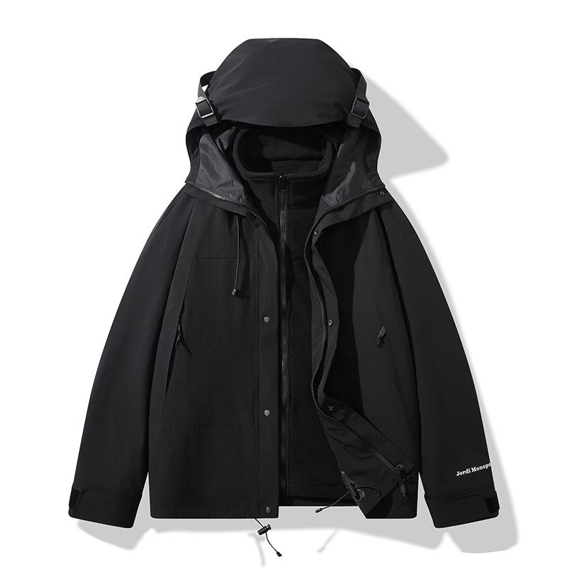 LOGO Outdoor Use Three-in-one Jacket Couples Spring and Autumn Mountaineering Suit Men and Women Three-proof Hooded Jacket