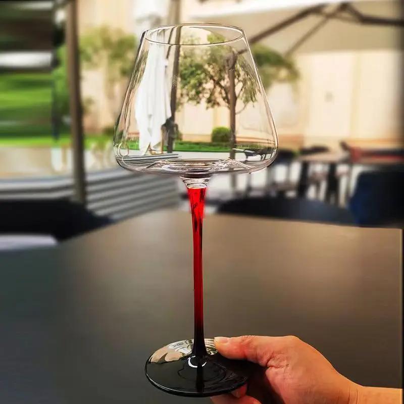 Crystal Glass Red Wine Glasses High Wine Glass Set Home High Value Burgundy Wine Glass High 720ml Large Capacity Bar Barware