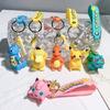 Pikachu Keychain Anime Action Figure Toy Cute Kawaii Cartoon Fashion Charmander Psyduck Doll Keyring Car Bag Widget Kid Gift