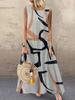 Women Plus Size   Floral Print Vintage Sleeveless Long Maxi Dress