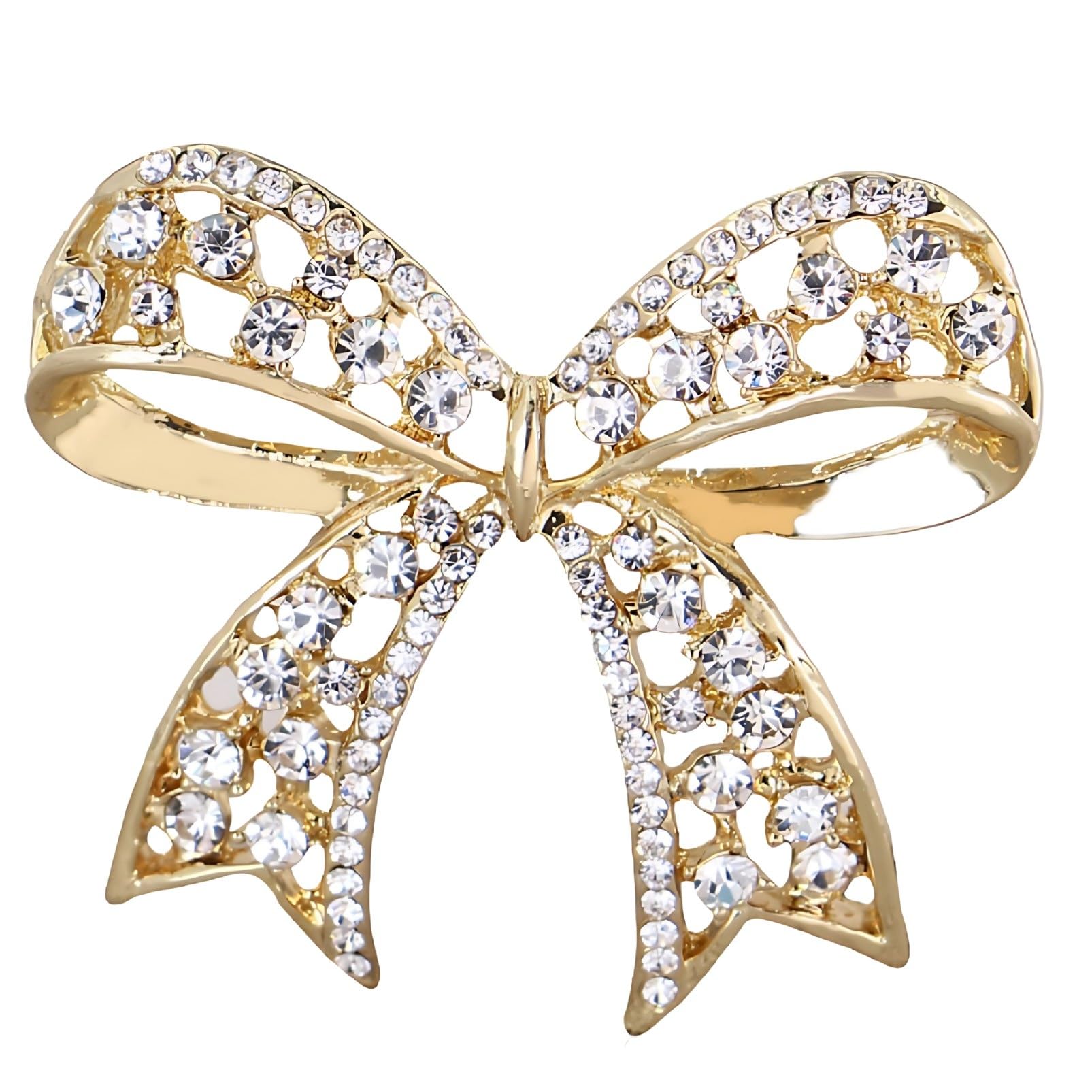 

Miaomyao Кубічний цирконій Золота Елегантна Стрічка Перлина Кристал Брошка Шпилька Аксесуар для Жінок Подарунок на День народження [MiaoMiao] золотий