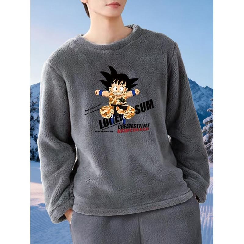 Dragon Ball Flanellhemd, Elastische Bündchen & Bequem, Ideal für Kalte Nächte