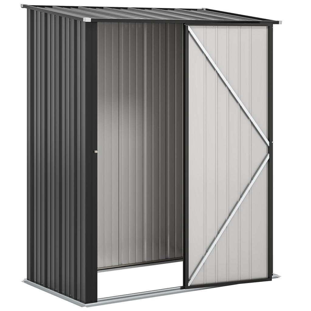 Αποθήκη Κήπου από Κυματοειδές Ατσάλι 5,3 x 3,1ft - Μαύρη