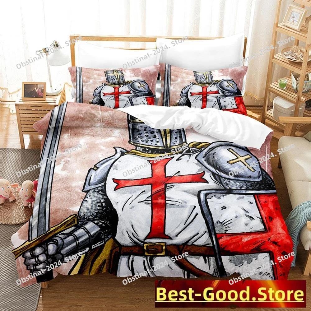 Christian Knights Templar Bedding Set Duvet Cover Full Queen King Size Pillowcase Bed Print Aldult Kid Bedroom Single Twin