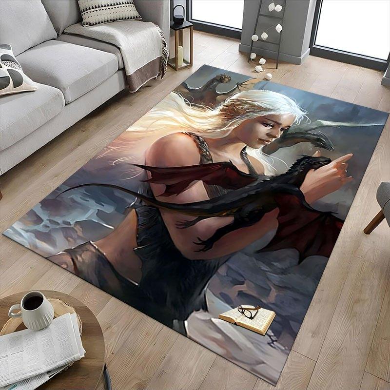 1 alfombrilla para silla de oficina Fire and Blood, Alfombrilla para decoración del hogar, Alfombrilla temática de fantasía, Alfombrilla duradera, Decoración de dragón, Adecuada para amantes de la temática de fantasía