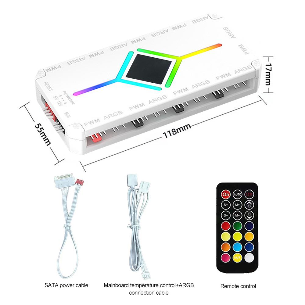 

Контроллер ARGB 3 в 1 5V 3 Pin, хаб для охлаждающих вентиляторов, 4 Pin PWM, хаб с магнитной фиксацией, PWM-хаб для вентиляторов, 1 к 9 портам для компьютерного корпуса ПК