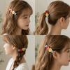 2 pcs/set Color Block Duckbill Clips Resin Bangs Clip Vintage Button Hair Clips  Gift
