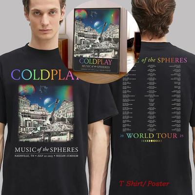 Coldplay Nashville Music Of The Sphesres 22 lipca 2025 Koszulka/ Plakat