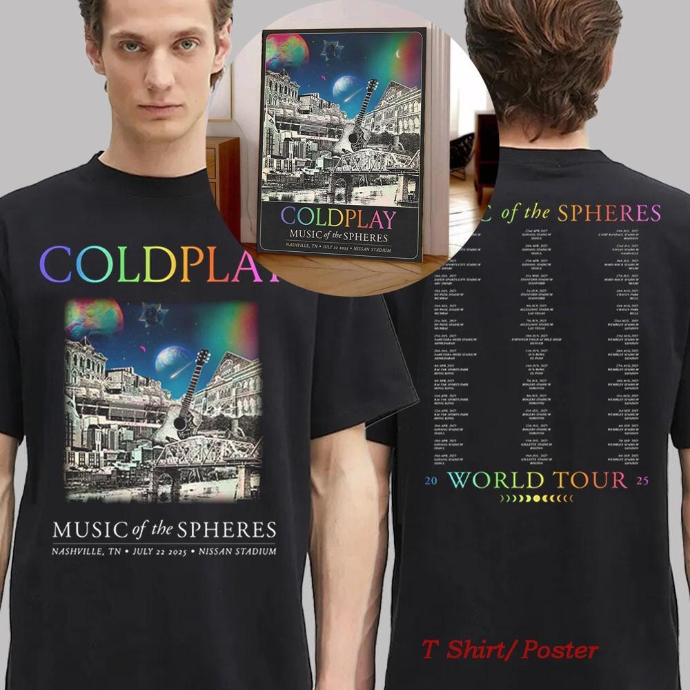 

Coldplay Nashville Music Of The Sphesres On July 22 2025 T Shirt/ Poster L