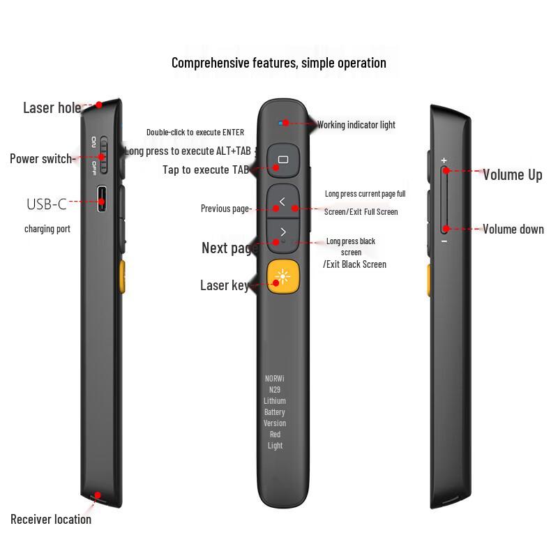 Nuowo N29 Smart Charging Wireless Presenter