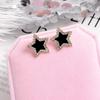 925 Silver Four-Leaf Clover Star Earrings, Korean Style, Slim Design for Women