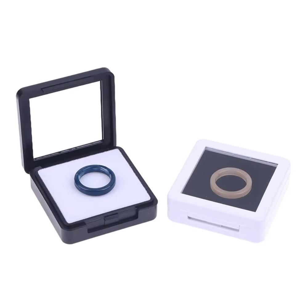 Packaging Transparent Rhinestone Jar Box Flip Lid Acrylic Crystal Display Case White Black Gemstone Holder Organizer