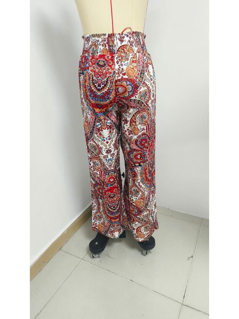 European & American Women's Summer 2026 Versatile Fashion Printed Wide-Leg Casual Pants