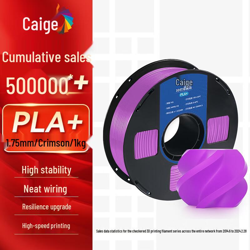 Caige 3D Printer PLA+ Filament 1.75mm CN plug (adapter included)