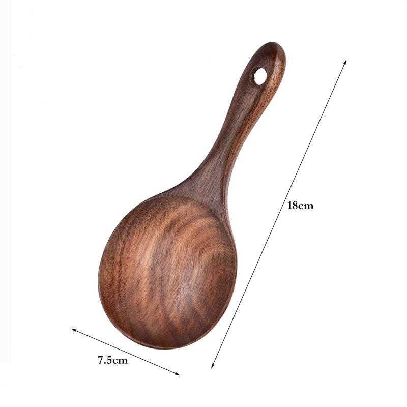 1Pc Wooden Spoon Kitchen Rice Scoop Spatula Salad Serving Spoon Ladle Kitchen Cooking Mixing Spoon Tablespoon Wooden Tableware