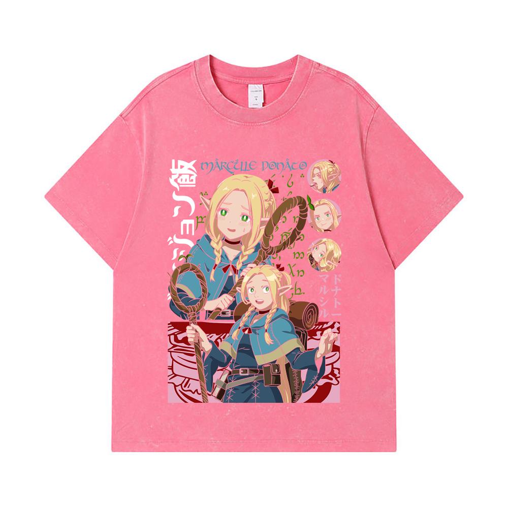 275 GSM Washed T-shirts 100% Cotton Delicious in Dungeon V3 Marcille Print Unisex Heavy Cotton T Shirt