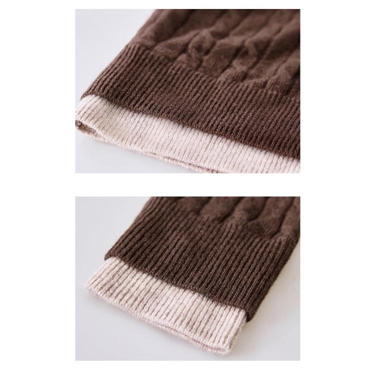 POLO Neck Women's Sweater Cardigan Autumn and Winter Fried Dough Twists Loose Knit Coat Lapel Top