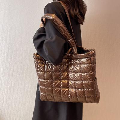 Winter Space Cotton Totes  Women Large Capacity Padded Shoulder Bag