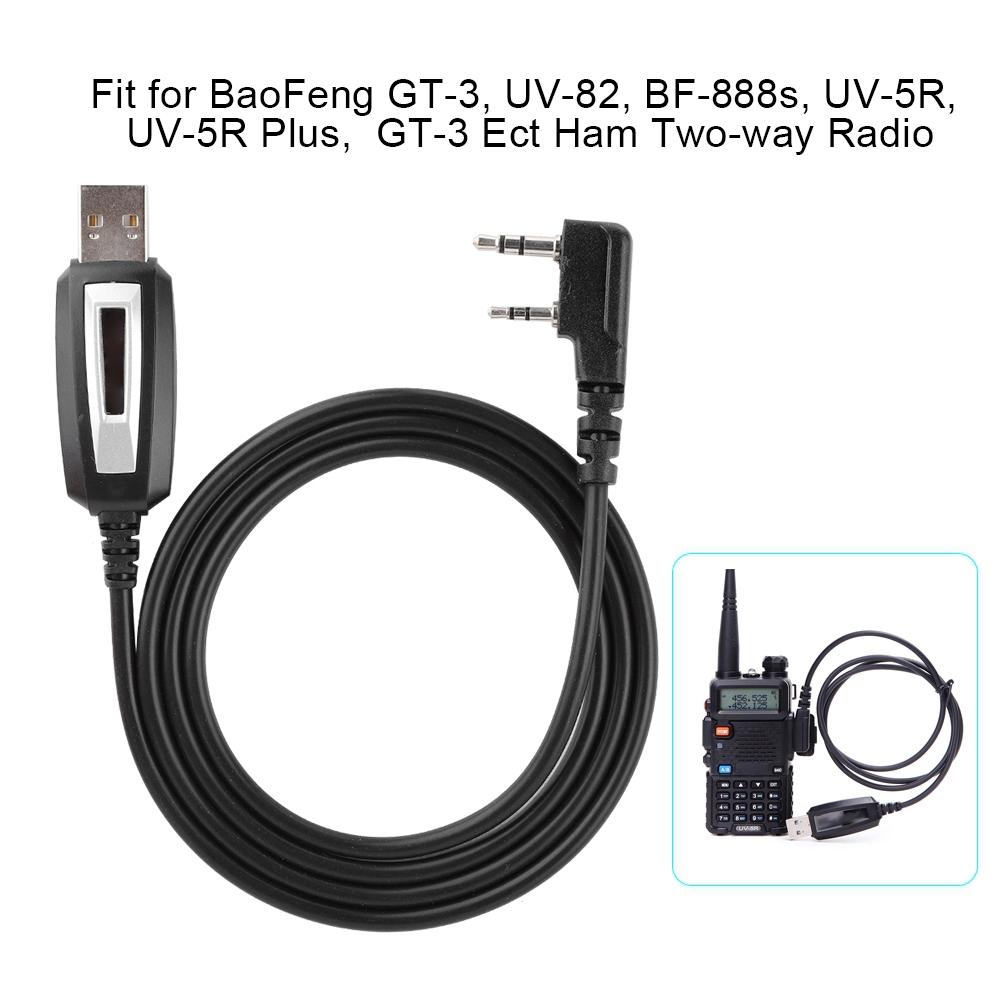 Program Walkie Talkie Programming Cable with CD Driver for Baofeng GT 3 UV 82 BF 888s Radio