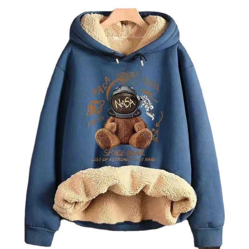 Men's and Women's Thickened Lambskin Sweatshirt - Trendy Niche Design for Autumn & Winter 2023