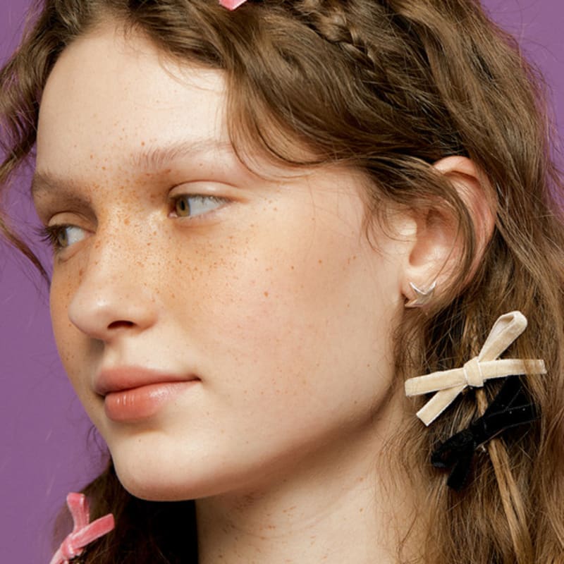 XPIER Minimi Velvet Ribbon Hairpin[3color]