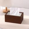 Rectangle Walnut Wood Grain Tissue Box Elegant Napkin Holder Wood Draw Paper Box  Restaurants